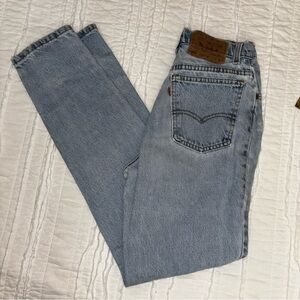 Vintage Orange tag Levi’s 912 Size 25 high rise light was jeans 30” inseam